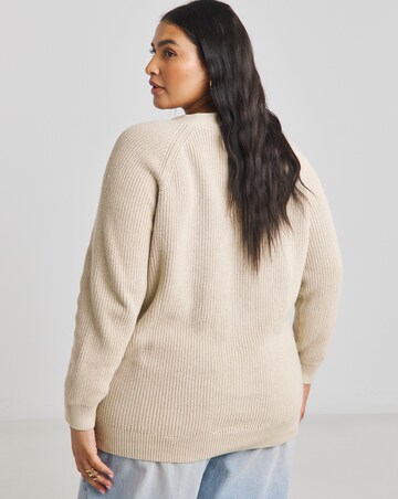 Simply Be Stone Cotton Boyfriend Cardigan