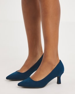 Kayla Flexi Sole Kitten Heel Court Shoe - Extra Wide Fit (EEE)
