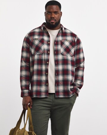 Long Sleeve Double Pocket Check Overshirt