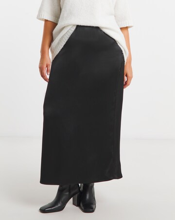 Black Satin Maxi Skirt