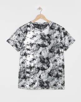 Black & Silver Metallic Mesh T-Shirt