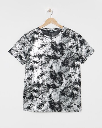 Black & Silver Metallic Mesh T-Shirt