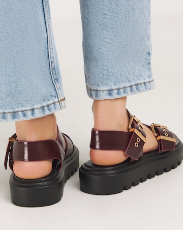 Bey Statement Buckle Chunky Sandals Extra Wide EEE Fit
