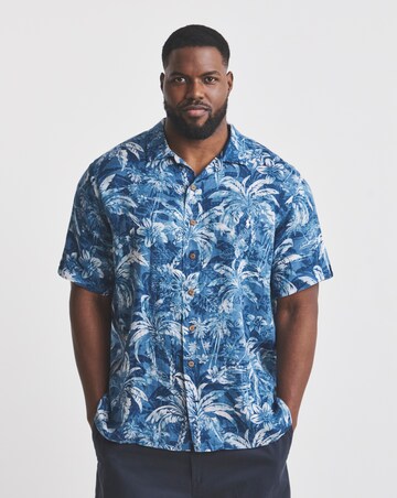 Polo Ralph Lauren Short Sleeve Printed Linen Shirt - Indigo