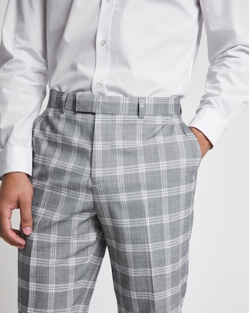 Light Grey Check Regular Fit Suit Trouser