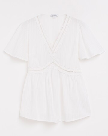 Trim Detail Flutter Sleeve Top