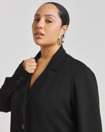 Simply Be Black Premium Stretch Ponte Single Breasted Blazer