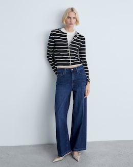 Mango Striped Knit Cardigan
