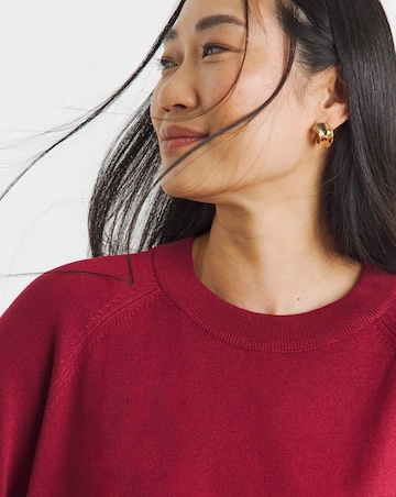 Berry Half Sleeve Raglan Knitted T-shirt