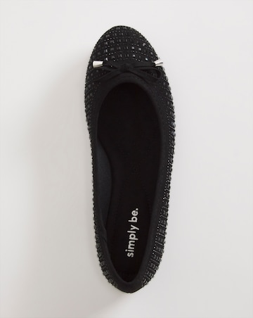 Charlize Embellished Ballerina Shoes Extra Wide EEE Fit Simply Comfort