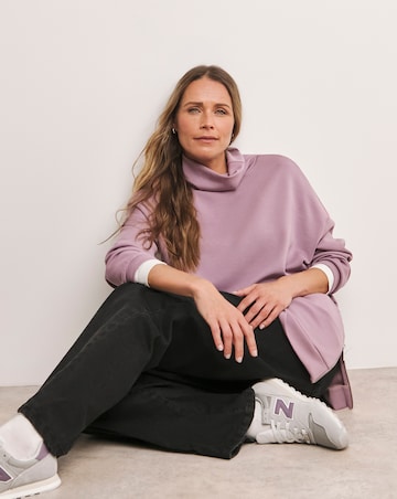 Anthology Elderberry High Neck Zip Side Sweatshirt
