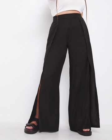 Split Front Wide Leg Trouser