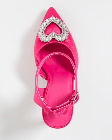 Amelia Heart Trim Heeled Court Shoes - Extra Wide Fit (EEE)