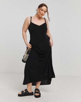 Simply Be Luxe Jersey Trapeze Maxi Dress With Bead Detail
