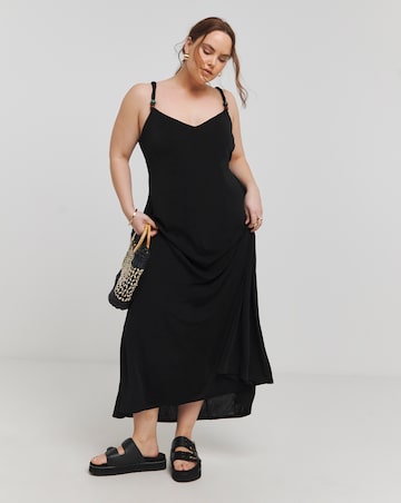 Simply Be Luxe Jersey Trapeze Maxi Dress With Bead Detail
