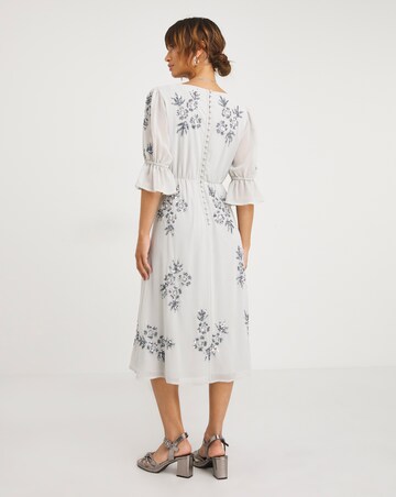 Joanna Hope Floral Sequin Midi Dress