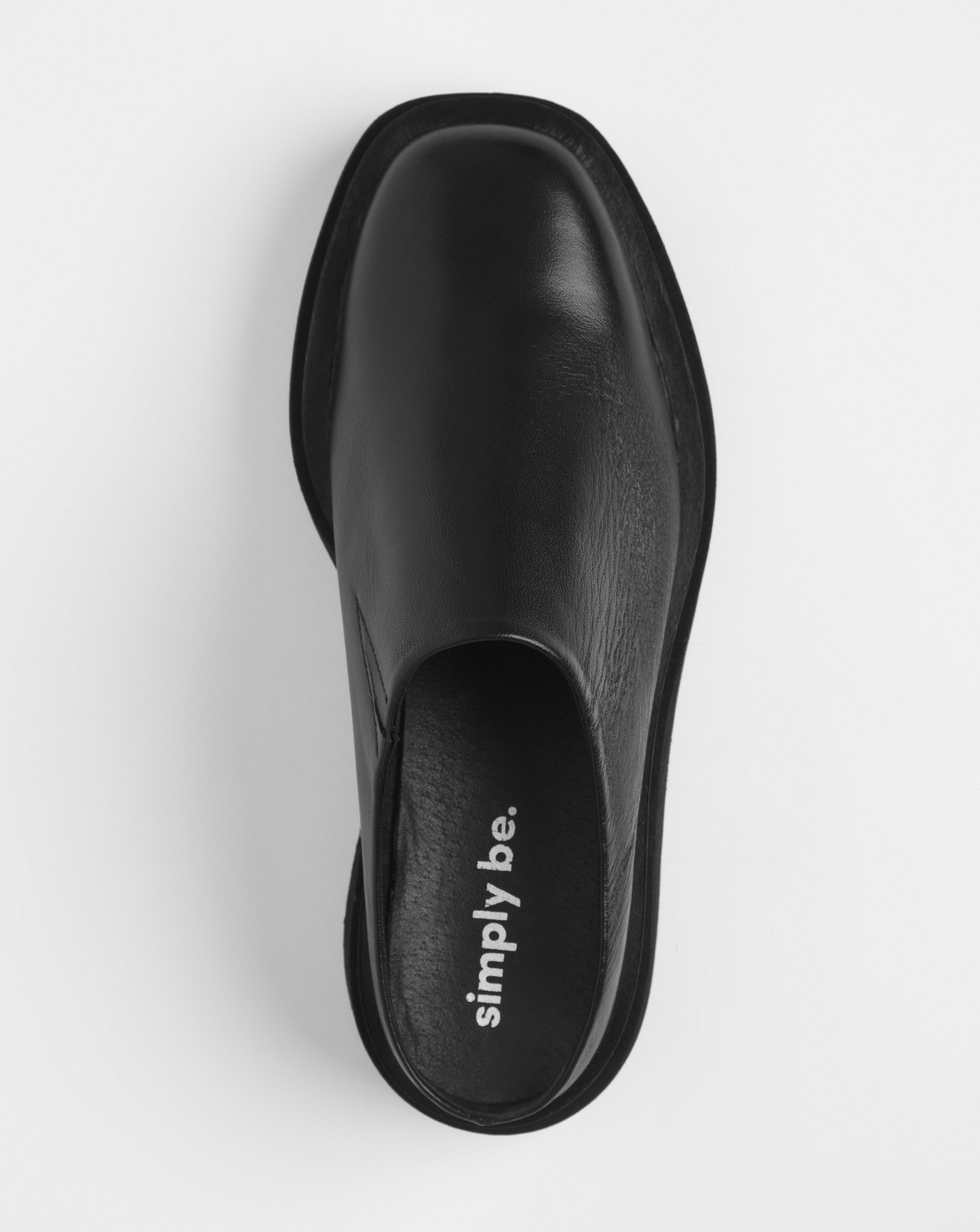 Turin Leather Square Toe Mule Shoes Wide Fit | Crazy Clearance
