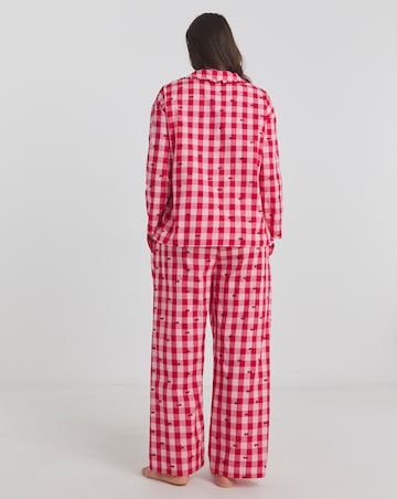 Gingham Cherry Print Cotton Pyjama Set