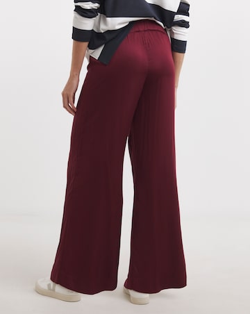 Plum Satin Wide Leg Trouser