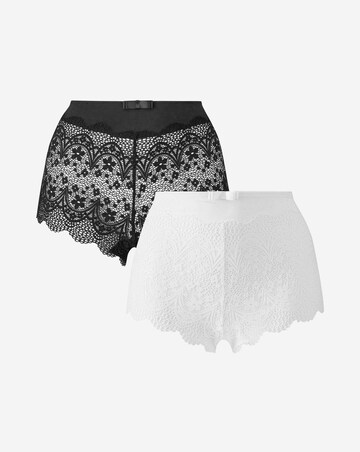 Pretty Secrets (2 Pack) Lottie Lace Briefs Black/White