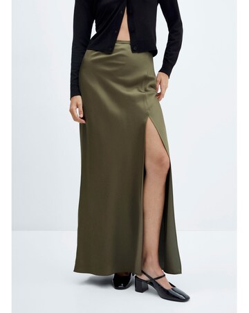 Mango Split Satin Maxi Skirt