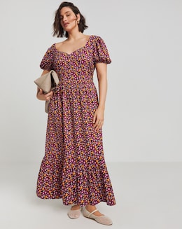 Simply Be Ditsy Print Supersoft Jersey Floral Maxi Dress