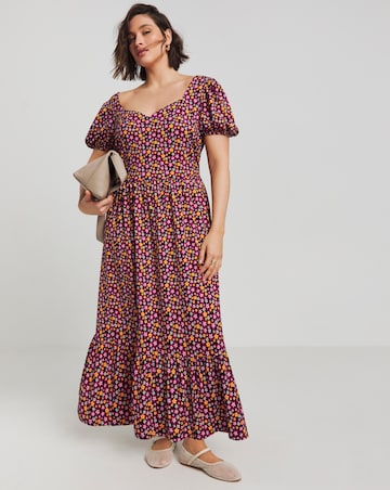 Simply Be Ditsy Print Supersoft Jersey Floral Maxi Dress