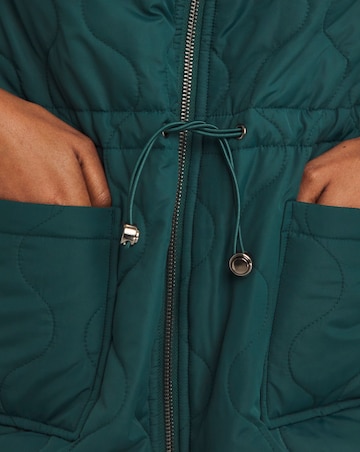 Teal Reversible Borg Quilted Jacket
