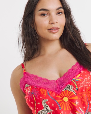 Satin Lace Cami Shortie Pyjama Set