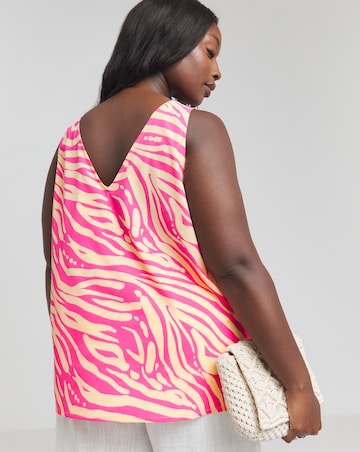 Simply Be Orange Print V Neck Vest