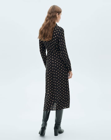 Mango Polka-dot shirt dress with Knot Detail