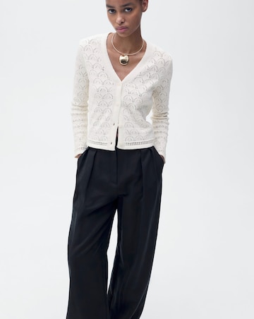 Mango Openwork Detail Knit Cardigan
