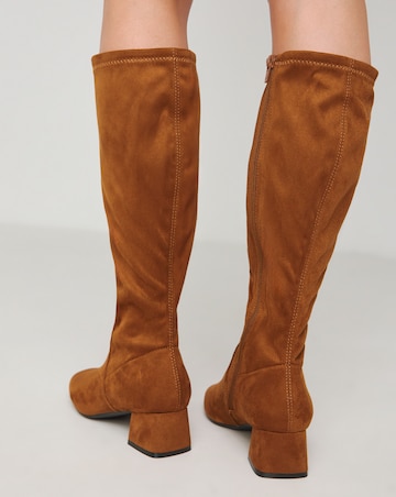 Demi Knee Kigh Heeled Boot - Extra Wide Fit (EEE) & Standard/Curvy Calf