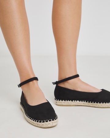 Daphne Espadrille Ballerina With Ankle Strap - Wide Fit (E)