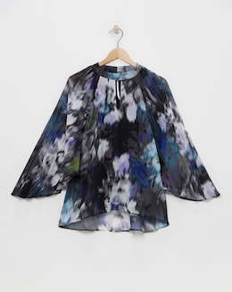 Joanna Hope Keyhole Pleated Blouse