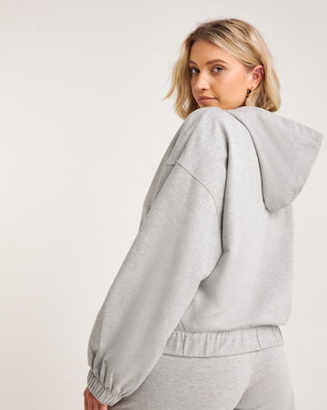 Grey Marl Zip Through Hoodie