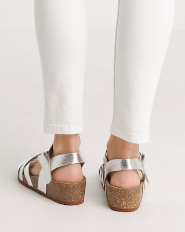 Leather Strappy Footbed Sandal Extra Wide EEE Fit