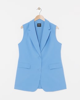 Blue Longline Tailored Waistcoat