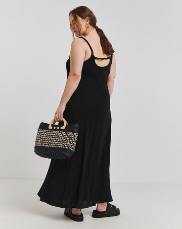 Simply Be Luxe Jersey Trapeze Maxi Dress With Bead Detail