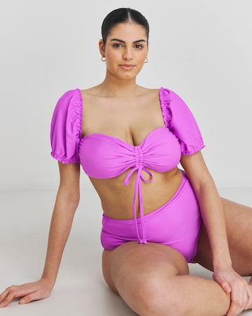 Katerini Bikini Top With Detachable Puff Sleeves