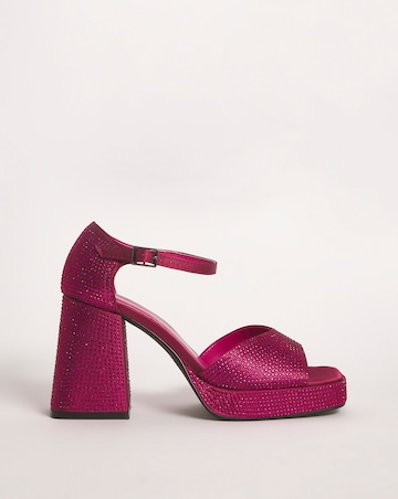 Khloe Diamante Platform Heeled Sandals - Extra Wide Fit (EEE)