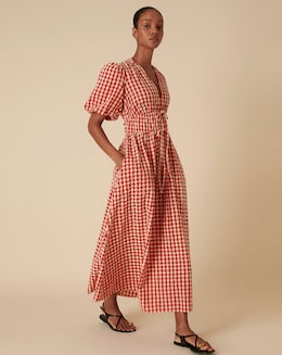 Nobody's Child Scottie Midi Dress Red Gingham