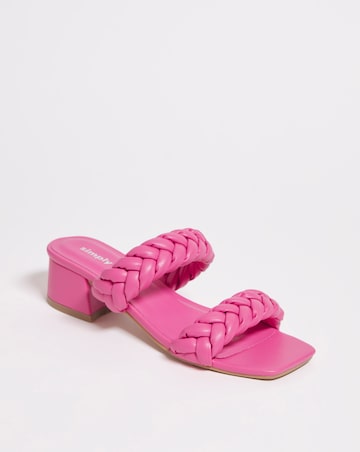 Isobel Plaited Low Block Heeled Sandals Wide E Fit