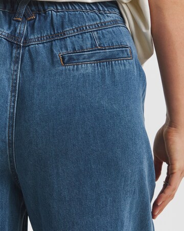 Simply Be Indigo Crop Wide Leg Jeans with Tencel TM Lyocell