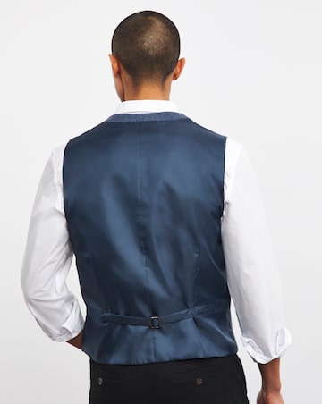 Light Blue Donegal Regular Fit Waistcoat