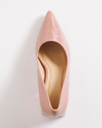 Croc Heeled Shoe - Wide Fit (E)