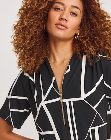 Soft Touch Midi Dress With Zip Front