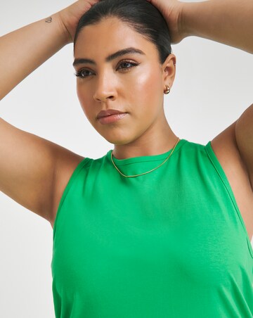 Simply Be Green Cotton Jersey Sleeveless Maxi Dress