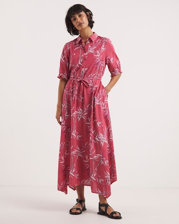 Tie Waist Midi Shirt Dress
