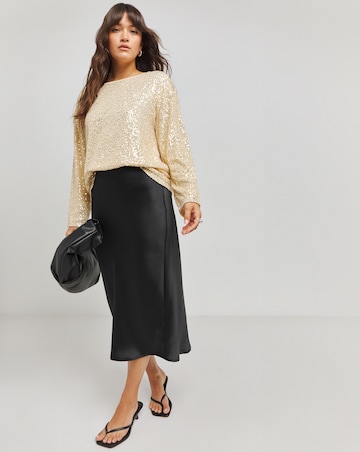 Gold Linear Sequin Top